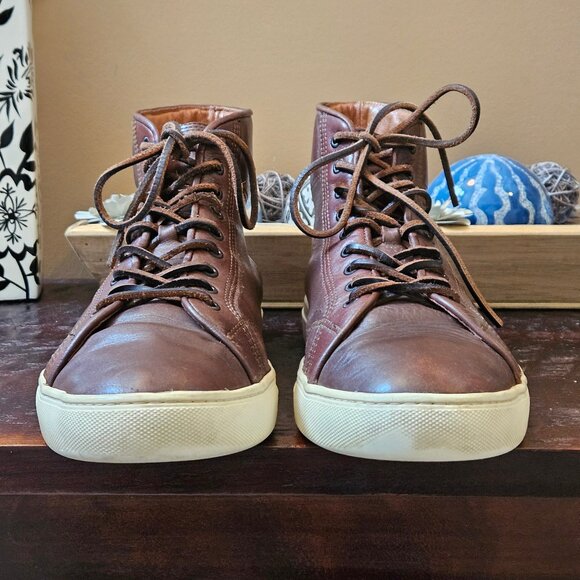 Frye Men's Walker Leather Hi-Top Sneakers, Brown, Sz 12 - Picture 4 of 16